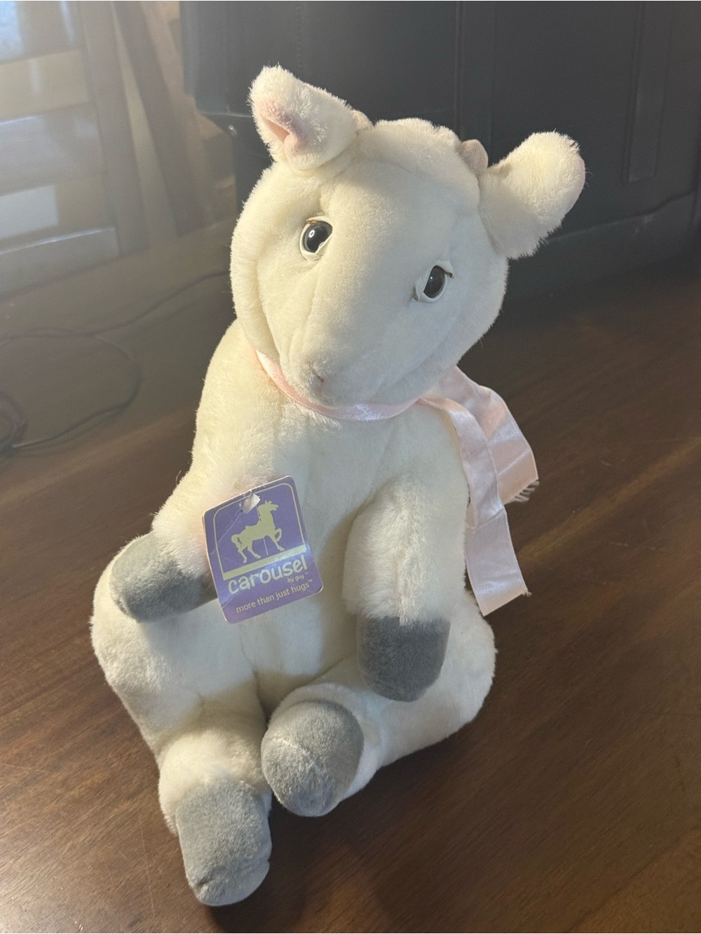 Vintage Carousel by Guy Plush Goat - 1983 Tag - White - 22" - Rare - Excellent